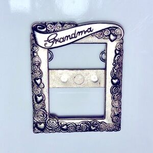 Silvertone Grandmother Picture Frame  for 1 1/2 x 1” Photo 1 5/8 x 1 1/4”